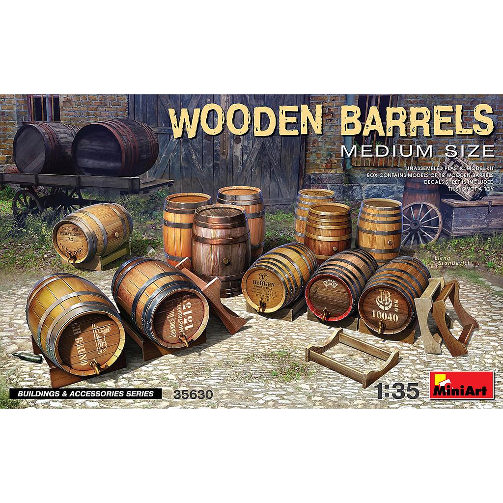 [ MINIART35630 ] Miniart Wooden Barrels Medium Size 1/35