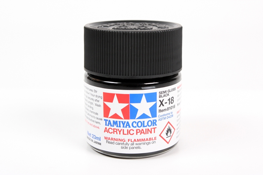 [ T81018 ] Tamiya Acrylic X-18 Semi Gloss Black 23ml
