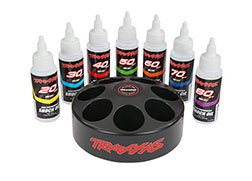 [ TRX-5038X ] Traxxas  Shock oil set (includes 20 wt, 30 wt, 40 wt, 50 wt, 60 wt, 70 wt, &amp; 80 wt premium shock oils with spinning carousel rack) - TRX5038X