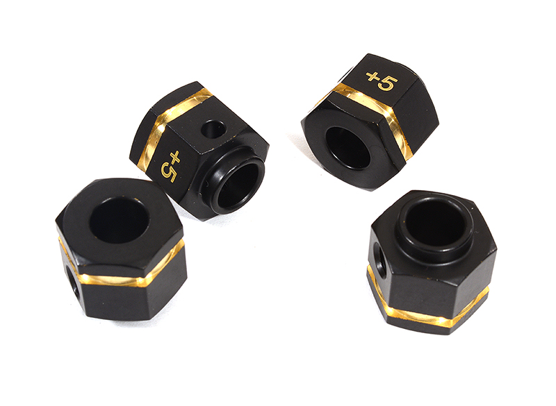 [ INC29447 ] Integy 12mm Hex Wheel (4) Hub Brass +5mm Offset for Traxxas TRX-4 Scale & Trail Crawler