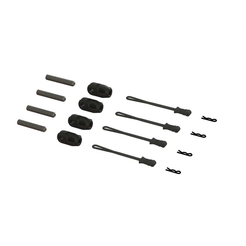 [ ARA320477 ] Arrma  Brace Rod Ends W/Pins & Rtn (4)