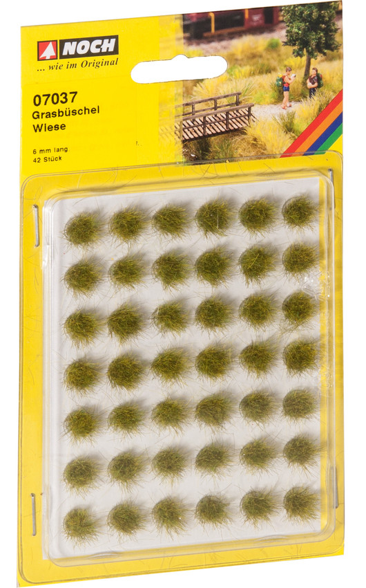 [ NO07037 ] Noch Plukje gras mini-set "Weide" 42 stuks - 6mm