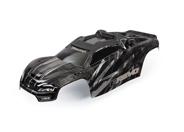 [ TRX-8611R ] Traxxas  Body, E-Revo, black/ window, grille, lights decal sheet (assembled with front & rear body mounts and rear body support for clipless mounting) - TRX8611R