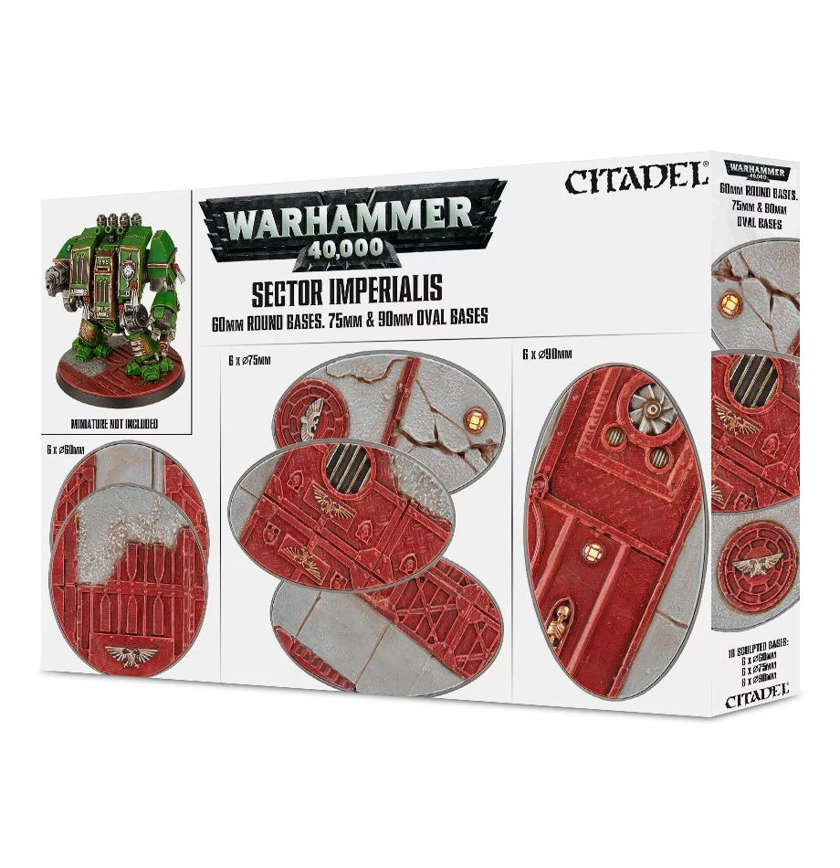 [ GW66-93 ] SECTOR IMPERIALIS 60mm RD + 75/90mm OVAL BASES