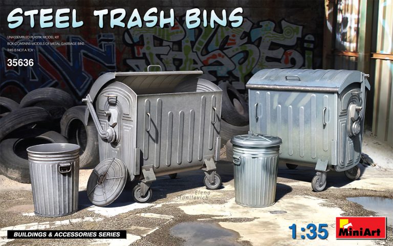[ MINIART35636 ] Steel trash bins 1/35