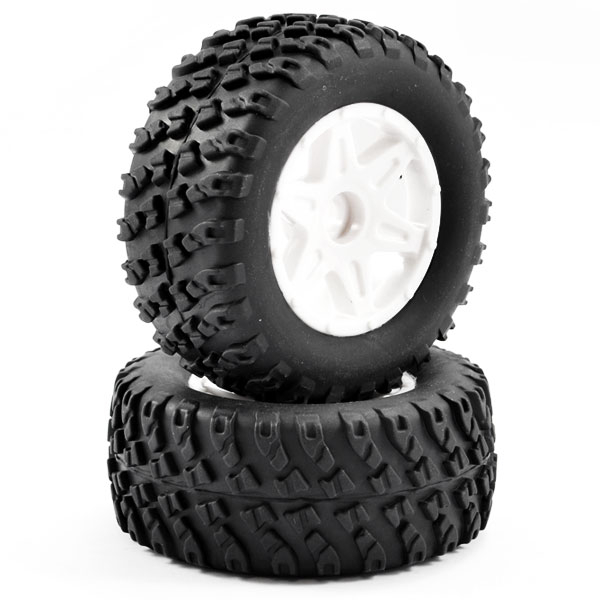 [ FTX9066W ] FTX COMET DESERT BUGGY FRONT MOUNTED TYRE & WHEEL WHITE