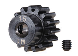 [ TRX-6487R ] Traxxas Gear, 15-T pinion (machined) (1.0 metric pitch) (fits 5mm shaft)/ set screw - TRX6487R