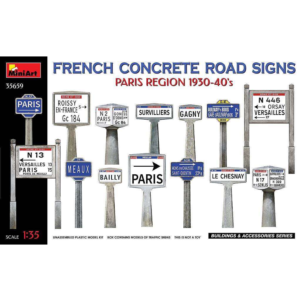 [ MINIART35659 ] Miniart French Concrete Road Signs
