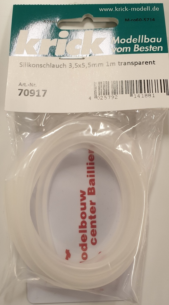 [ KR70917 ] Silikonedarm 3,5 x 5,5 mm - 1m - Transparant