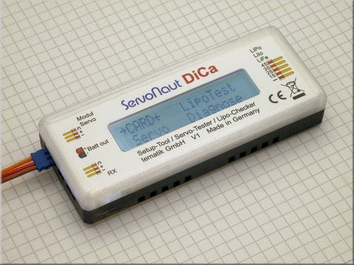 [ SERVONAUT-DICA ] DICA Programeerhulp, Lipo en Servotester