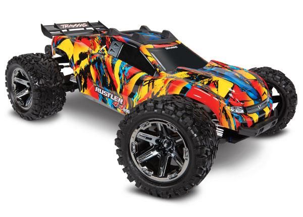 [ TRX-67076-4SLRF ] Traxxas Rustler 4x4 VXL 1/10 stadium truck - Solar flare -TRX67076-4SLRF