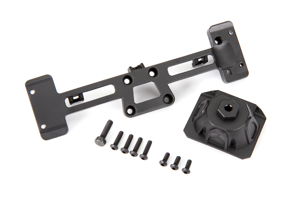 [ TRX-9219 ] Traxxas  Spare tire mount/ mounting bracket/ 3x8 BCS (3)/ 3x12 BCS (4)/ 4x15mm hex bolt (fits #9211 body) - TRX9219