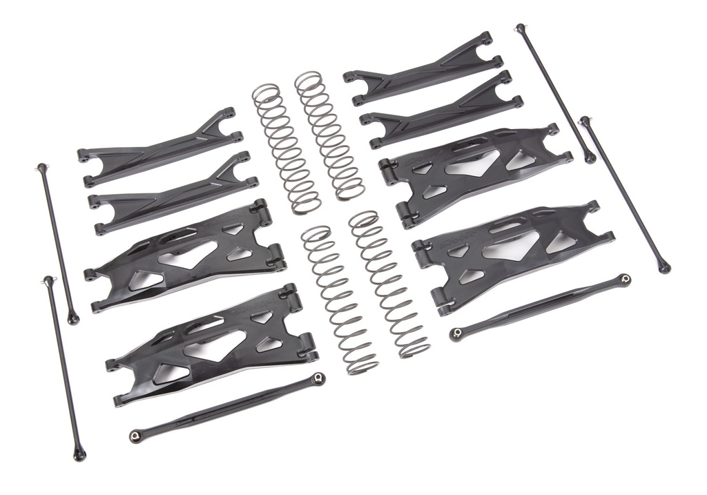 [ TRX-7895 ] Traxxas Suspension kit, X-Maxx® WideMaxx®, black (includes front & rear suspension arms, front toe links, driveshafts, shock springs) - TRX7895