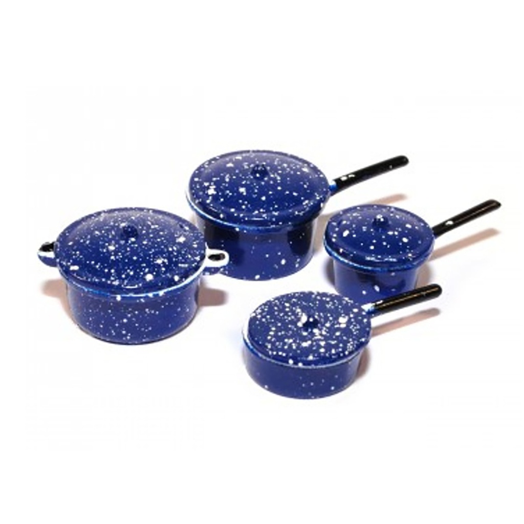 [ MM19075 ] Blauwe steelpannen (4st.)