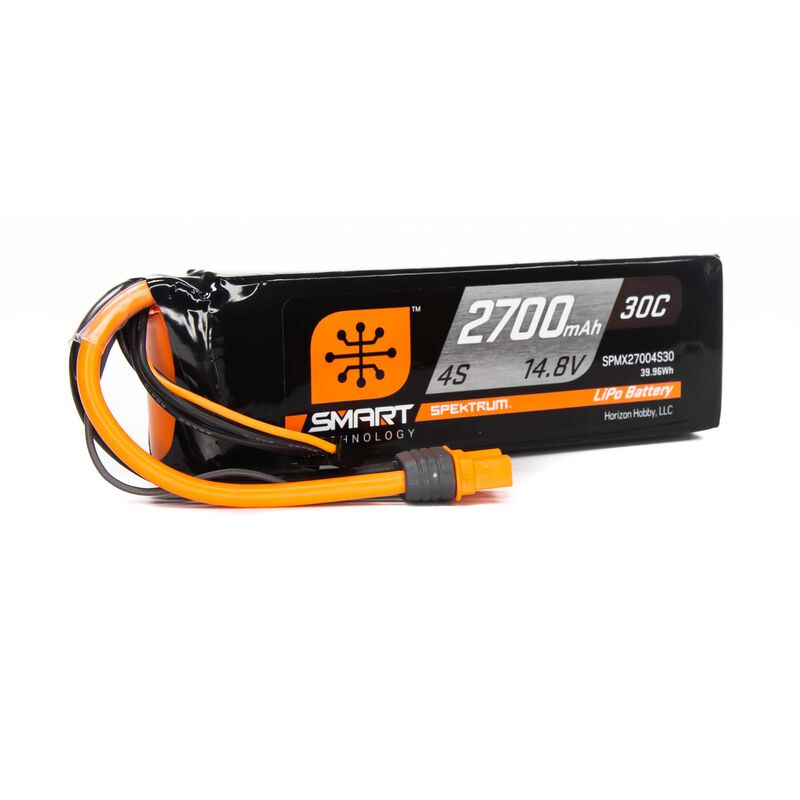 [ SPMX27004S30 ] Spektrum 14.8V 2700mAh 4S 30C Smart LiPo Battery: IC3