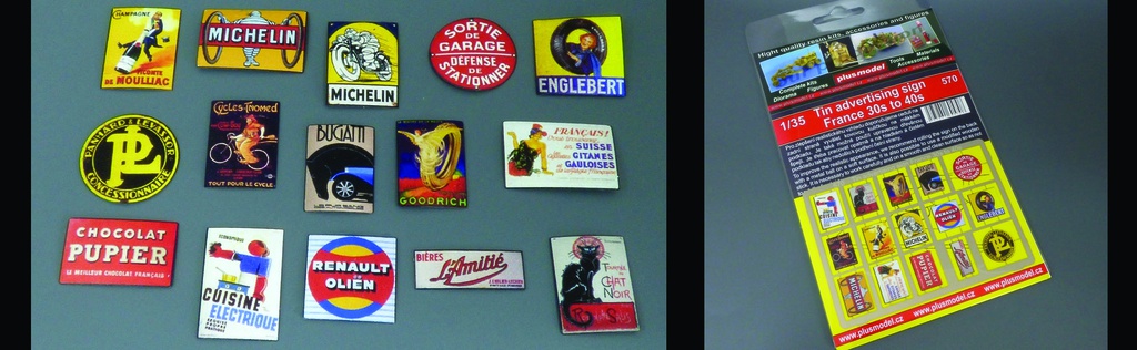 [ PLUSMODEL570 ] Tin advertising sign France 30's tot 40's  1/35