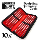 [ GSW1570 ] Green stuff world Sculpting Tools Set 10pcs with case