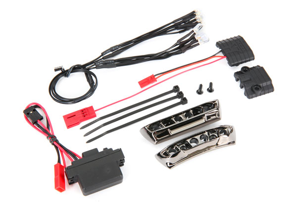 [ TRX-7185A ] Traxxas LED light kit, 1/16 E-Revo (includes power supply, front &amp; rear bumpers, light harness (4clear,4red), wire ties)
