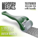 [ GSW10490 ] Green stuff world Rolling pin with Handle - Dutch Bricks