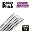 [ GSW1025 ] Green stuff world Colour Shapers Brushes SIZE 0 - WHITE SOFT