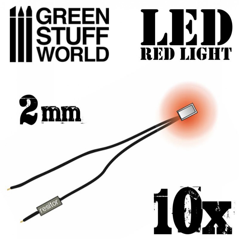 [ GSW1385 ] Green stuff world Red LED Lights - 2mm (10 stuks)