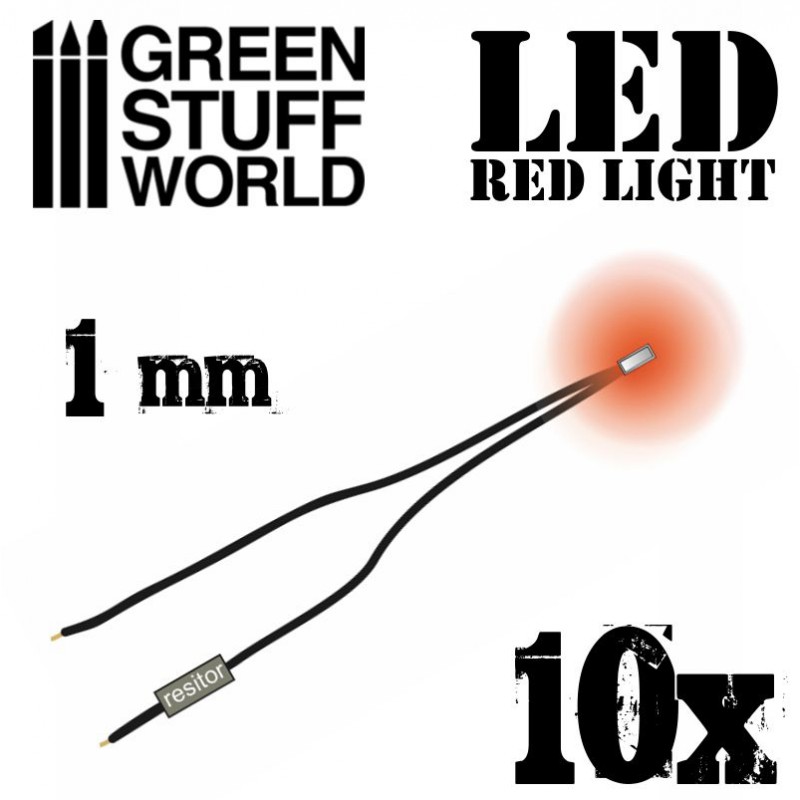 [ GSW1384 ] Green stuff world Red LED Lights - 1mm (10 stuks)