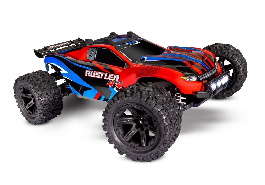 [ TRX-67064-61Red ] Traxxas Rustler 4X4 TQ 2.4GHz LED lights (incl. battery/charger) - Red  TRX67064-61RED
