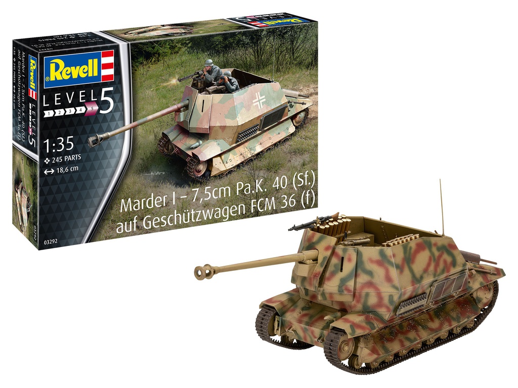 [ RE03292 ] Revell Marder I - 7,5cm Pa.K.40(Sf.) auf Geschützwagen FM 36(f) 1/35