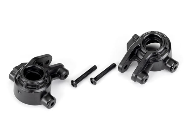 [ TRX-9037 ] Traxxas  Steering blocks, extreme heavy duty, black (left & right)/ 3x20mm BCS (2) (for use with #9080 upgrade kit) TRX9037