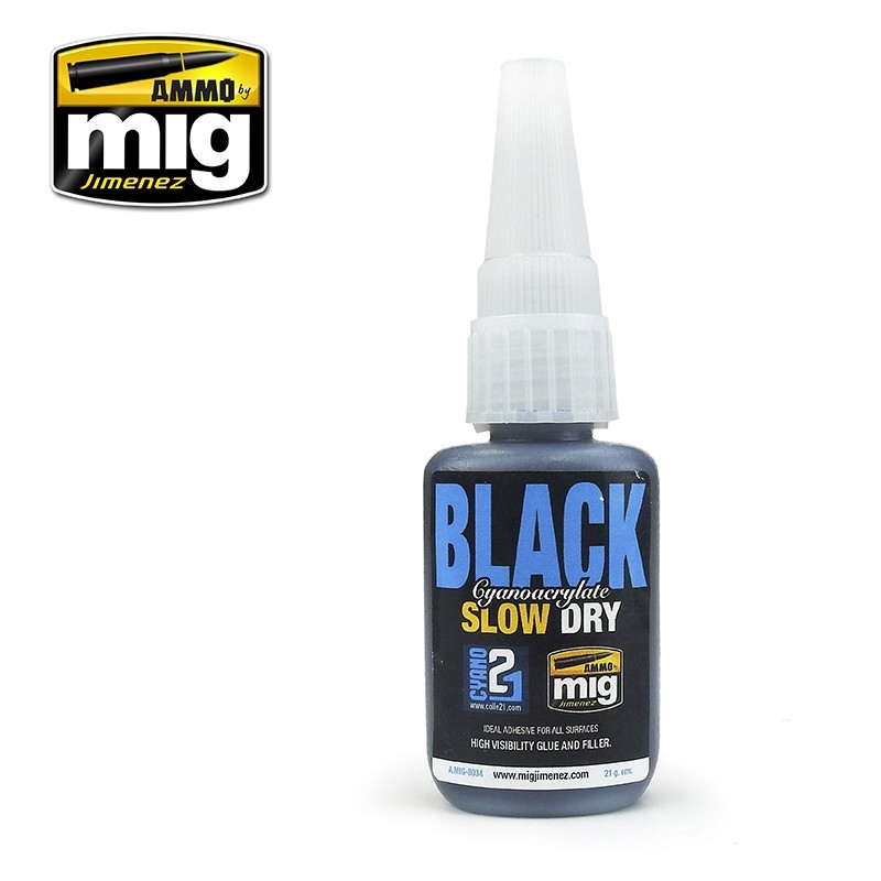 [ MIG8034 ] MIG Black Slow Dry Gyanoacrylate 21g