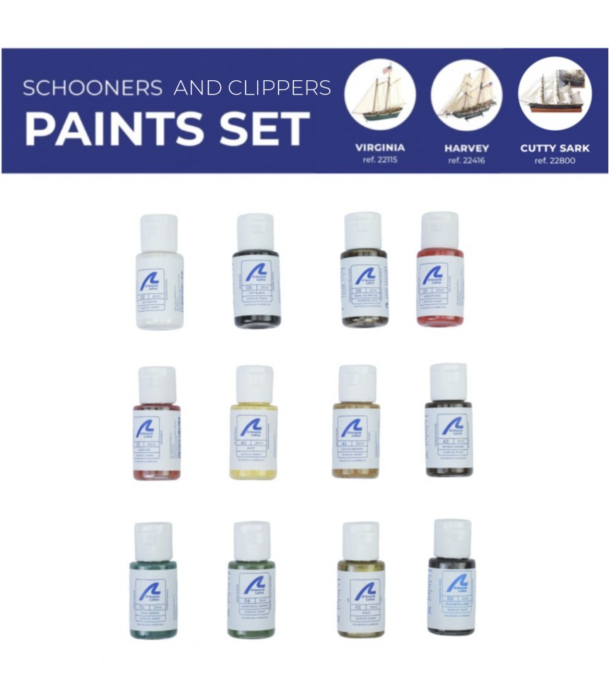 [ AL277PACK21 ] Artesania latina paint set schooners (o.a.Virginia/harvey/cutty sark))