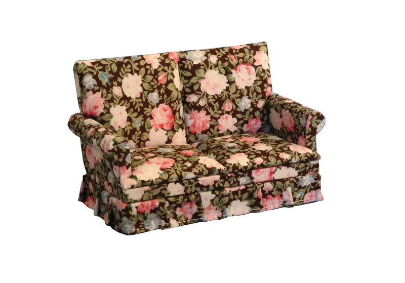 [ SADDF1590 ] Streets Ahead Dollshouse 2 Zit Sofa Bloemenmotief