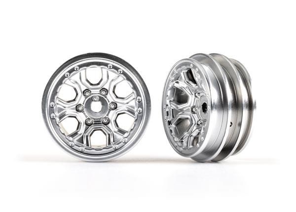 [ TRX-9770-satin ] Traxxas Wheels, 1.0 (statin chrome) (2) - trx9770-satin