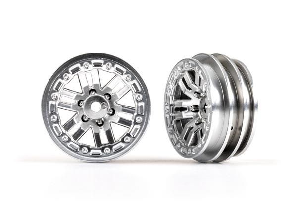 [ TRX-9768-Satin ] Traxxas Wheels, 1.0 (satin chrome) (2) - trx9768-satin
