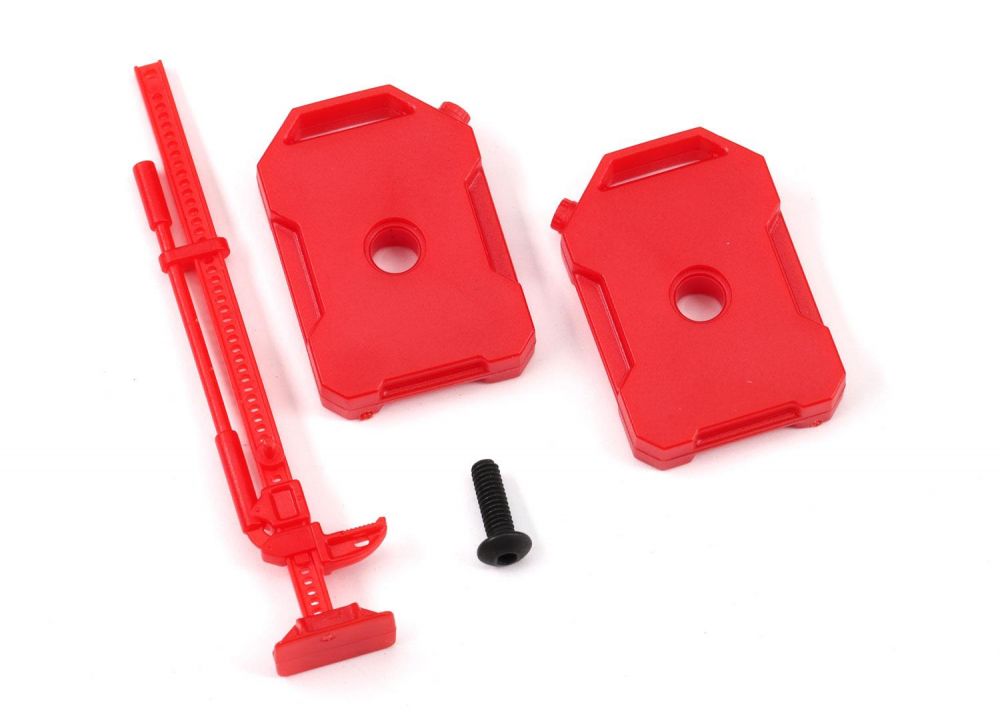 [ TRX-9721 ] Traxxas Fuel canisters (left &amp; right)/ jack (red) (fits #9712 body) - trx9721