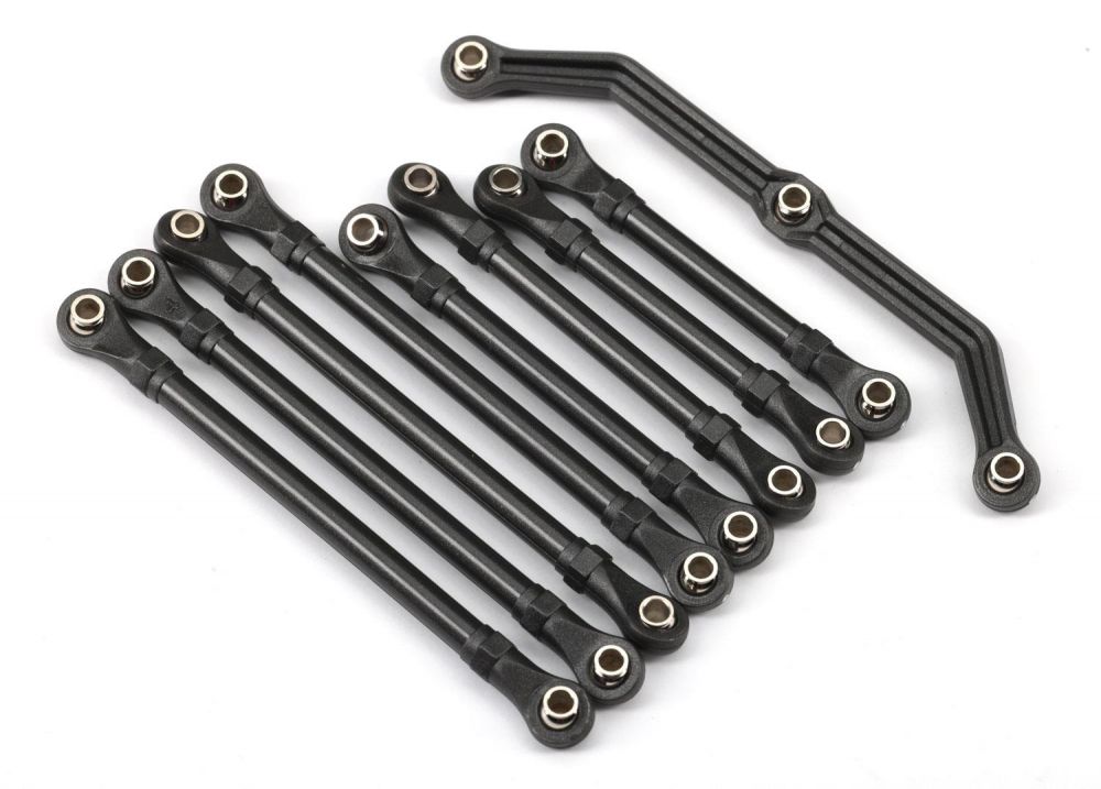 [ TRX-9742R ] Traxxas Suspension link set, complete (front & rear) (includes steering link (1), front lower links (2), front upper links (2), rear lower links (4)) (assembled with rod ends and hollow balls) - trx9742r