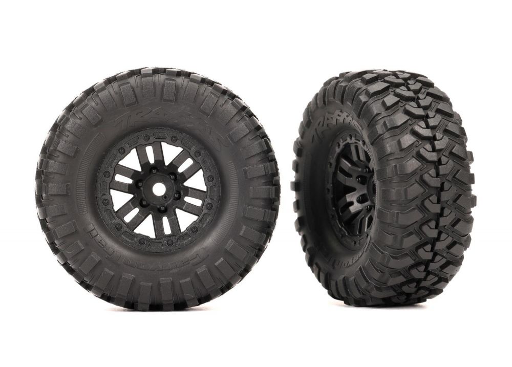 [ TRX-9773 ] Traxxas Tires & wheels, assembled (black 1.0 wheels, Canyon Trail 2.2x1.0 tires) (2) - trx9773