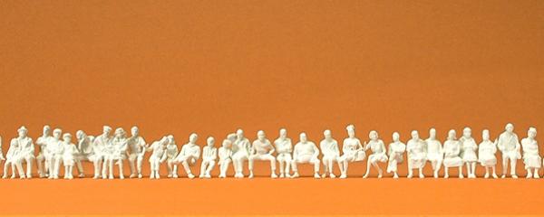 [ PRE75101 ] Preiser seated passengers 39 pcs unpainted 1/120 TT