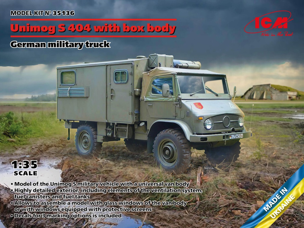 [ ICM35136 ] Unimog S 404 "koffer" german military truck  1/35