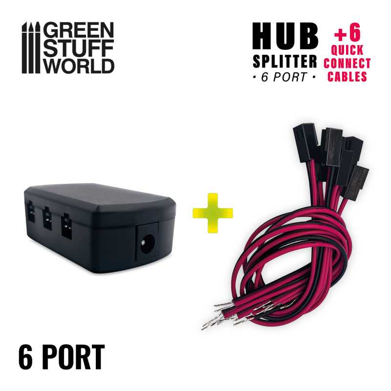 [ GSW11921 ] Green stuff world 6-port HUB Splitter + 6 quick connect cables