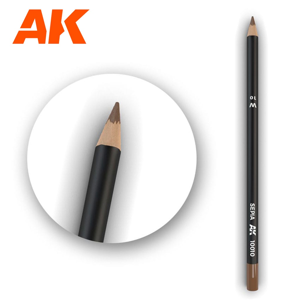 [ AK10010 ] Ak-interactive Weathering pencils Watercolor Pencil Sepia