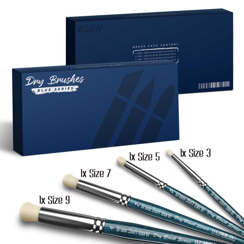 [ GSW11241 ] Green Stuff World Dry Brushes Blue Series 4pcs.