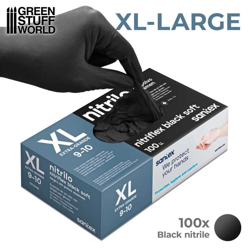 [ GSWGD20NE-XL ] Green stuff world Black Nitrile Gloves - Extra Large