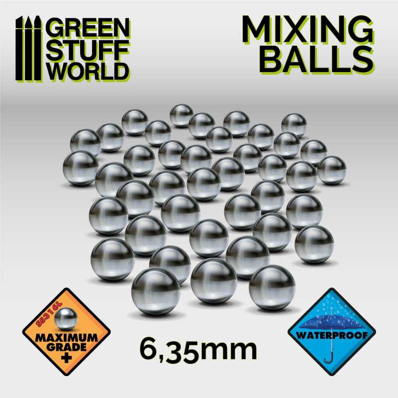 [ GSW9030 ] Green stuff world Mixing Paint Steel Bearing Balls in 6.35mm