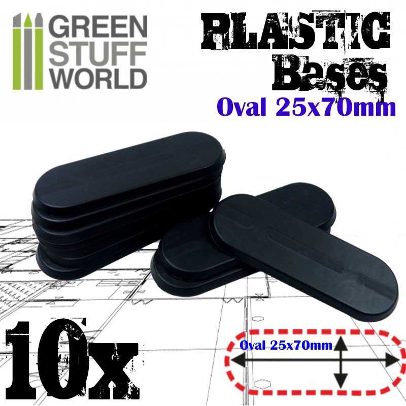 [ GSW9826 ] Green stuff world Plastic Bases - Oval Pill 25x70mm BLACK