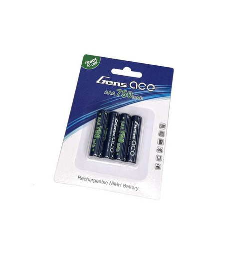[ GE2-0750AAA-UHV ] Gens ace Batteries R3-AAA Ni-mh HV 750 Mah (4)