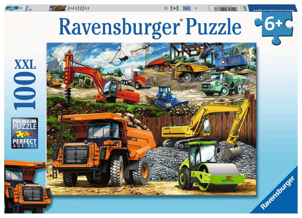 [ RAV129737 ] Ravensburger puzzel Bouwvoertuigen (100 stukjes XXL)