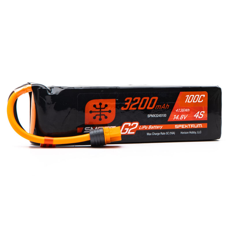 [ SPMX324S100 ] Spektrum 14.8V 3200mAh 4S 100C Smart G2 LiPo Battery: IC3