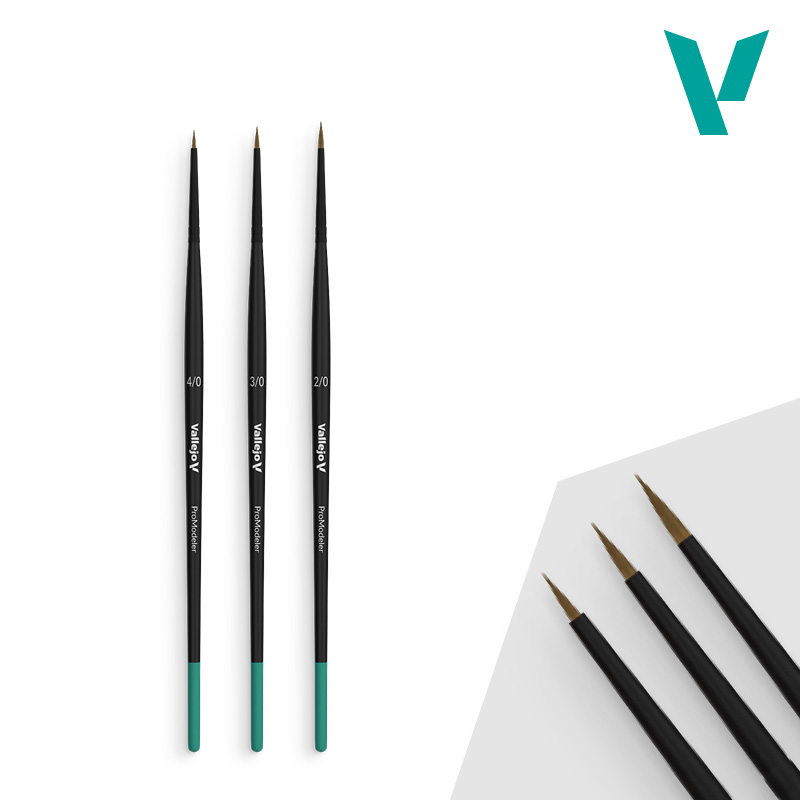 [ VALB01990 ] Vallejo Pro Modeler Definition Set - Natural Hair (Sizes 4/0, 3/0 & 2/0)