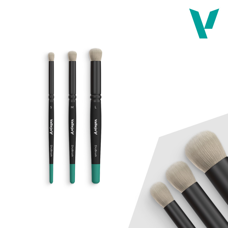 [ VALB07990 ] Vallejo Dry Brush Set - Natural Hair (S, M &amp; L)